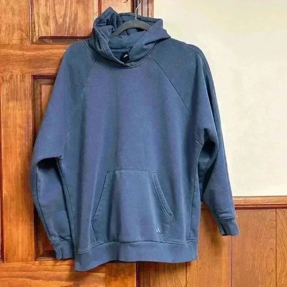 Adidas Hooded Sweatshirt Slate Blue/Gray Size M - Picture 7 of 7